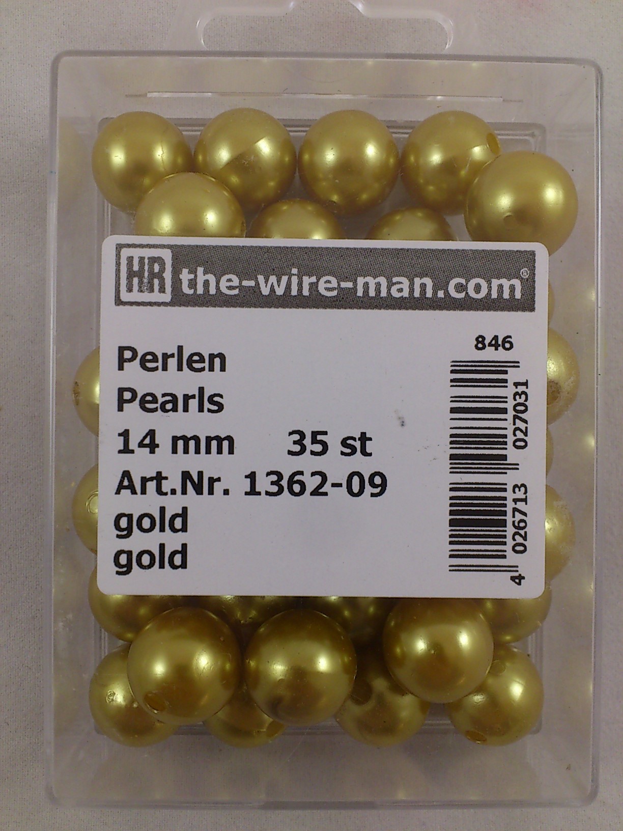 Perlen Gold 14 mm. 35 st.